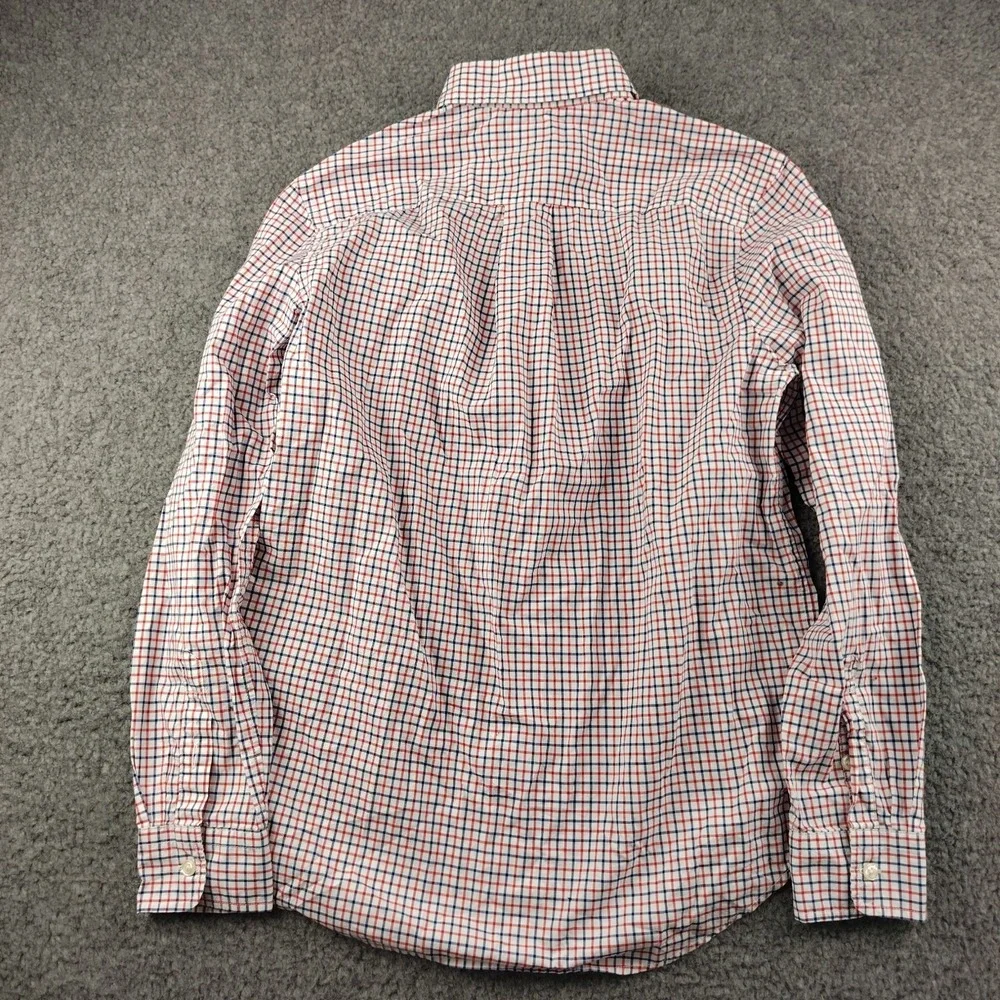 Ralph Lauren Button Up Shirt Red Blue Plaid Size Youth 14-16 Natural Stretch